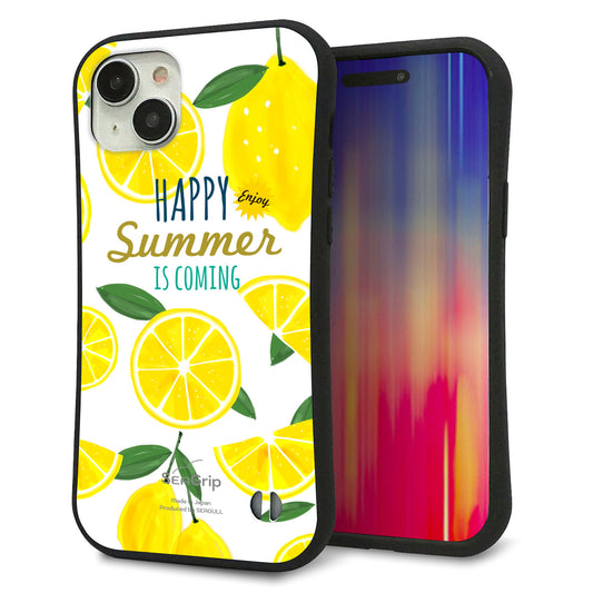 iPhone15 Plus スマホケース 「SEA Grip」 グリップケース Sライン 【SC955 ハッピーサマー レモン】 UV印刷