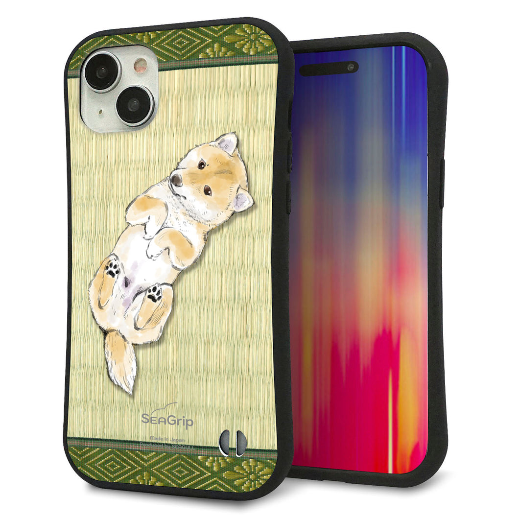 iPhone15 Plus スマホケース 「SEA Grip」 グリップケース Sライン 【TA002 柴 畳】 UV印刷