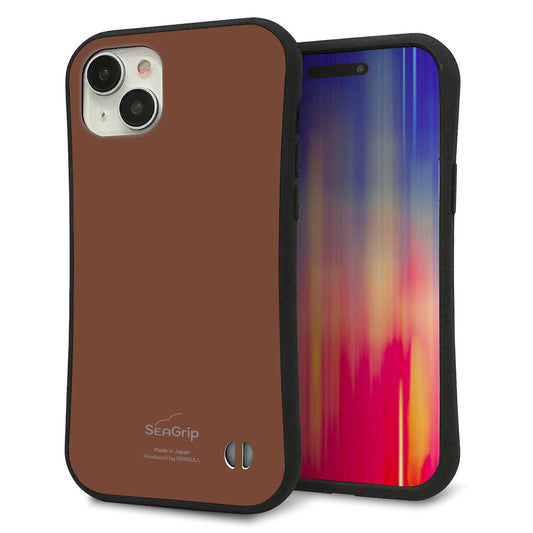 iPhone15 Plus スマホケース 「SEA Grip」 グリップケース Sライン 【TA022 レトロブラウン】 UV印刷