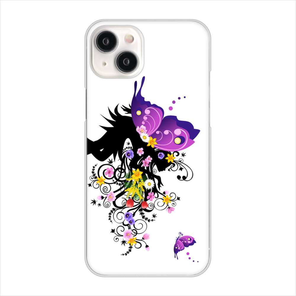 iPhone15 Plus 高画質仕上げ 背面印刷 ハードケースバタフライ