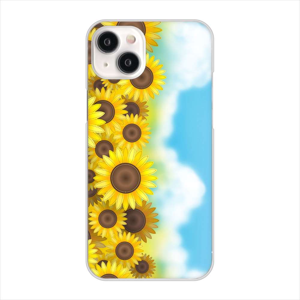 iPhone15 Plus 高画質仕上げ 背面印刷 ハードケース 【148 ひまわり畑】