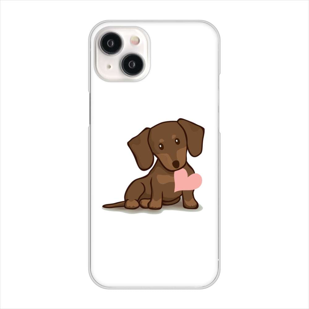 iPhone15 Plus 高画質仕上げ 背面印刷 ハードケース 【394 I love ダックス】