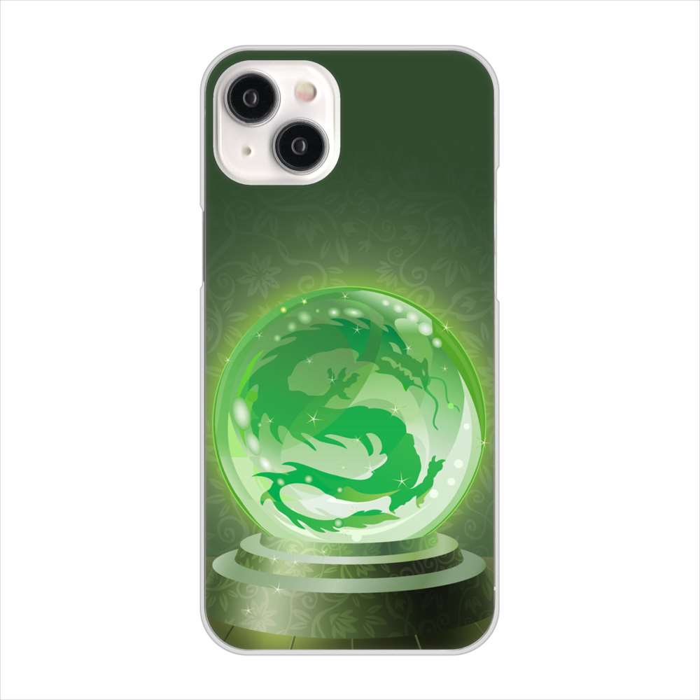 iPhone15 Plus 高画質仕上げ 背面印刷 ハードケース 【439 水晶に浮かぶ龍】