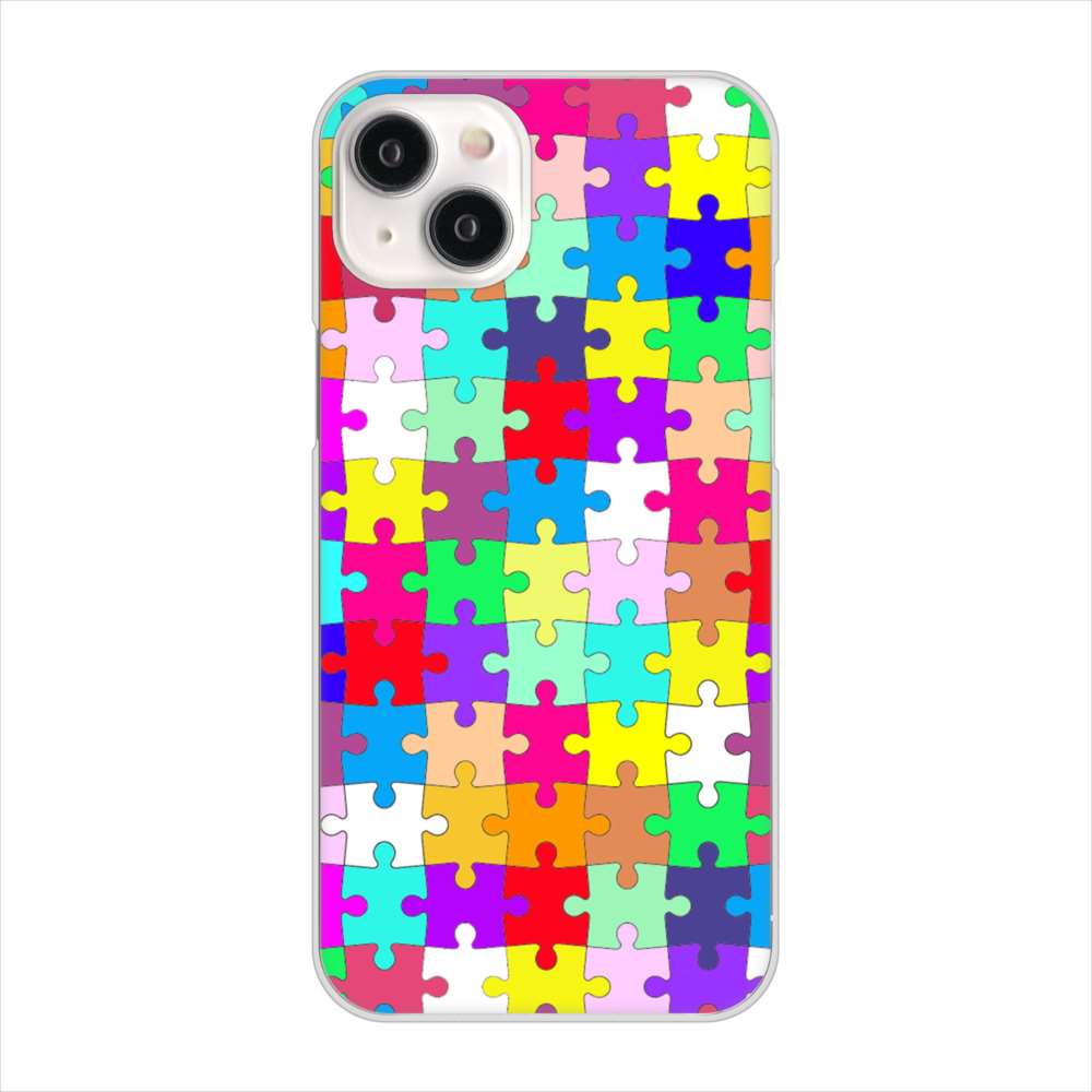 iPhone15 Plus 高画質仕上げ 背面印刷 ハードケース 【727 カラフルパズル】