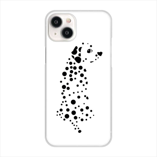 iPhone15 Plus 高画質仕上げ 背面印刷 ハードケース 【1038 振り向くダルメシアン(WH)】