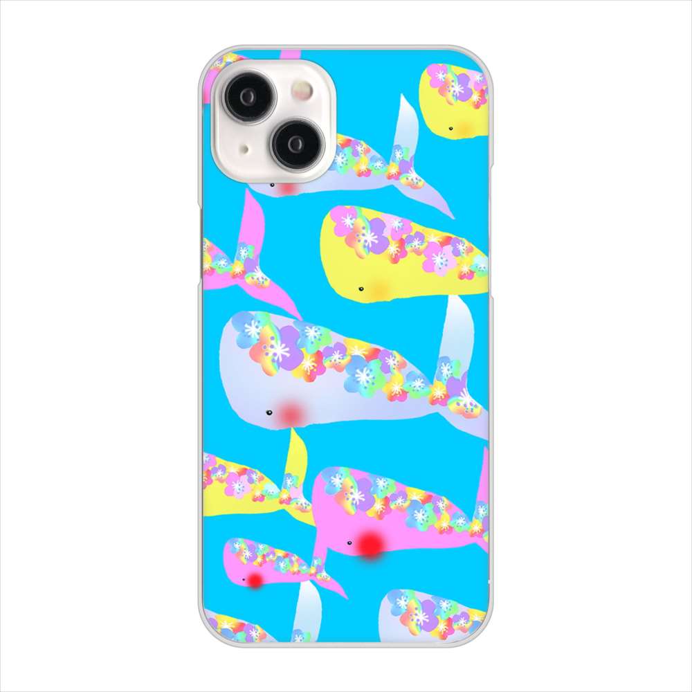 iPhone15 Plus 高画質仕上げ 背面印刷 ハードケース 【1045 くじらの仲間】