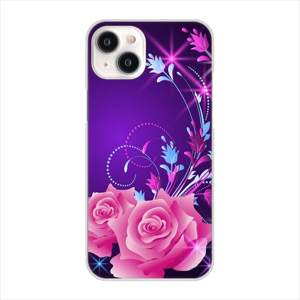iPhone15 Plus 高画質仕上げ 背面印刷 ハードケースロマンチックなバラ