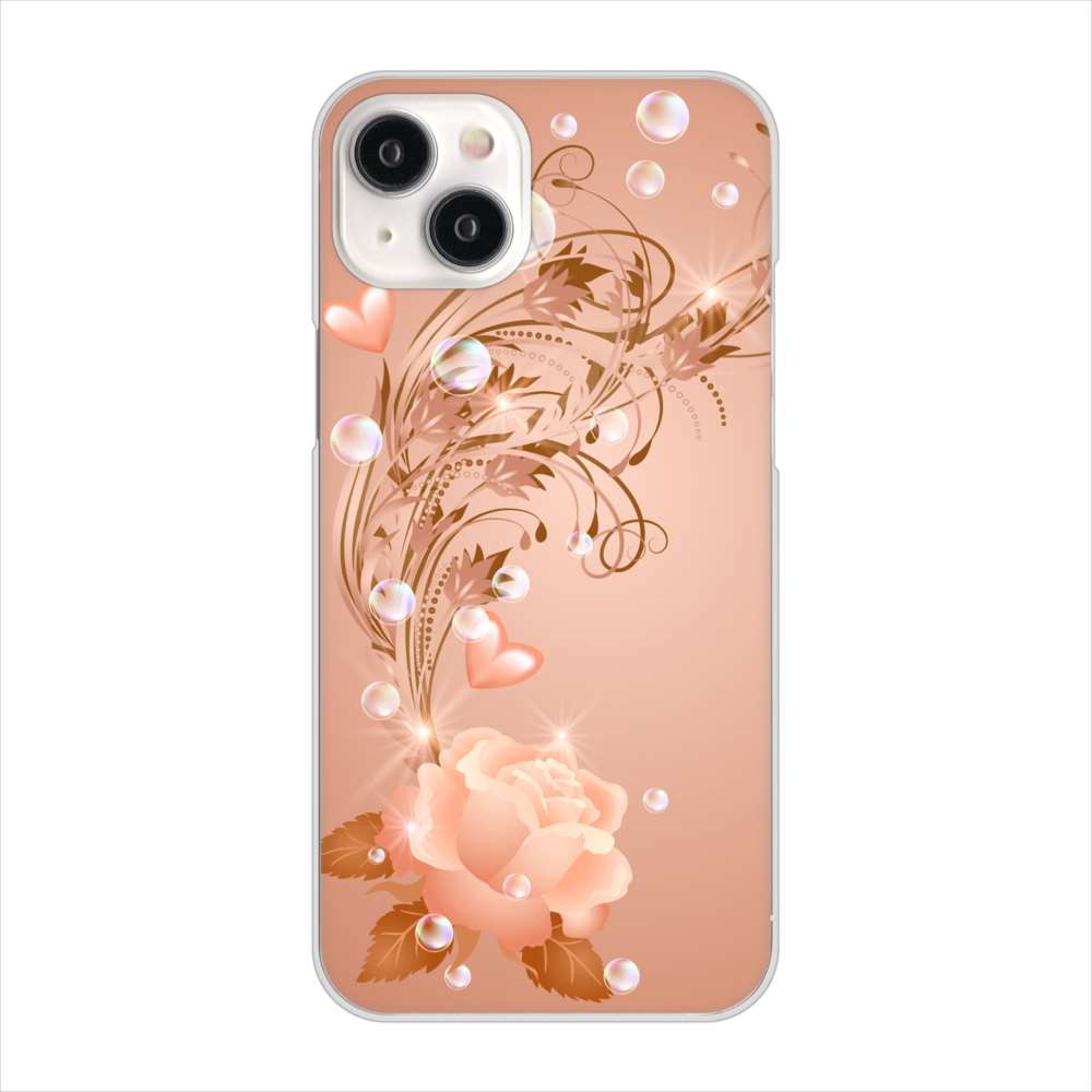 iPhone15 Plus 高画質仕上げ 背面印刷 ハードケースロマンチックなバラ