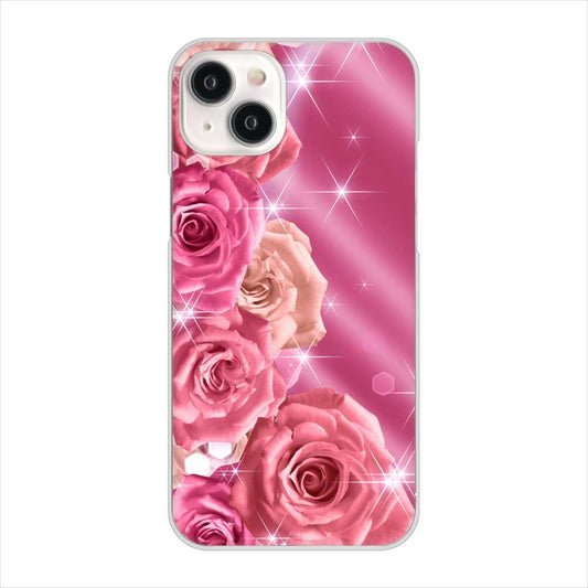 iPhone15 Plus 高画質仕上げ 背面印刷 ハードケース 【1182 ピンクの薔薇に誘われて】