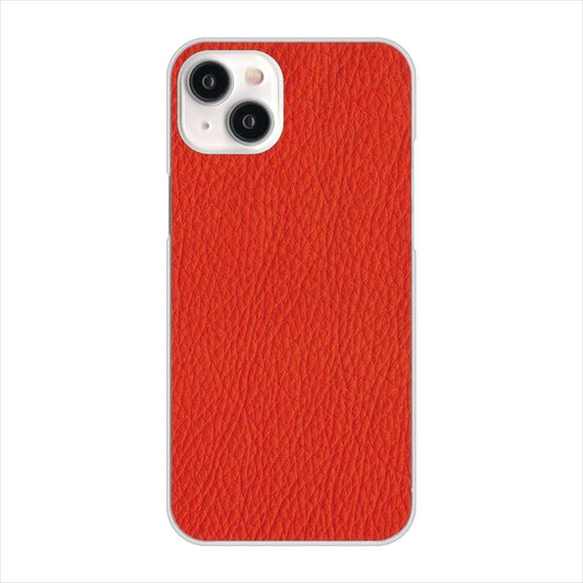 iPhone15 Plus 高画質仕上げ 背面印刷 ハードケース 【EK852 レザー風レッド】
