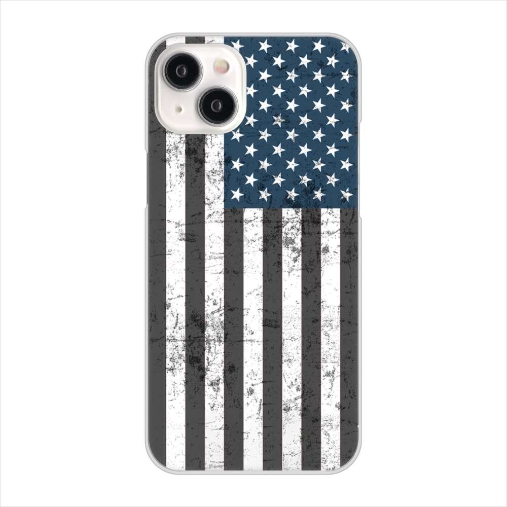 iPhone15 Plus 高画質仕上げ 背面印刷 ハードケース 【EK864 アメリカンフラッグビンテージ】