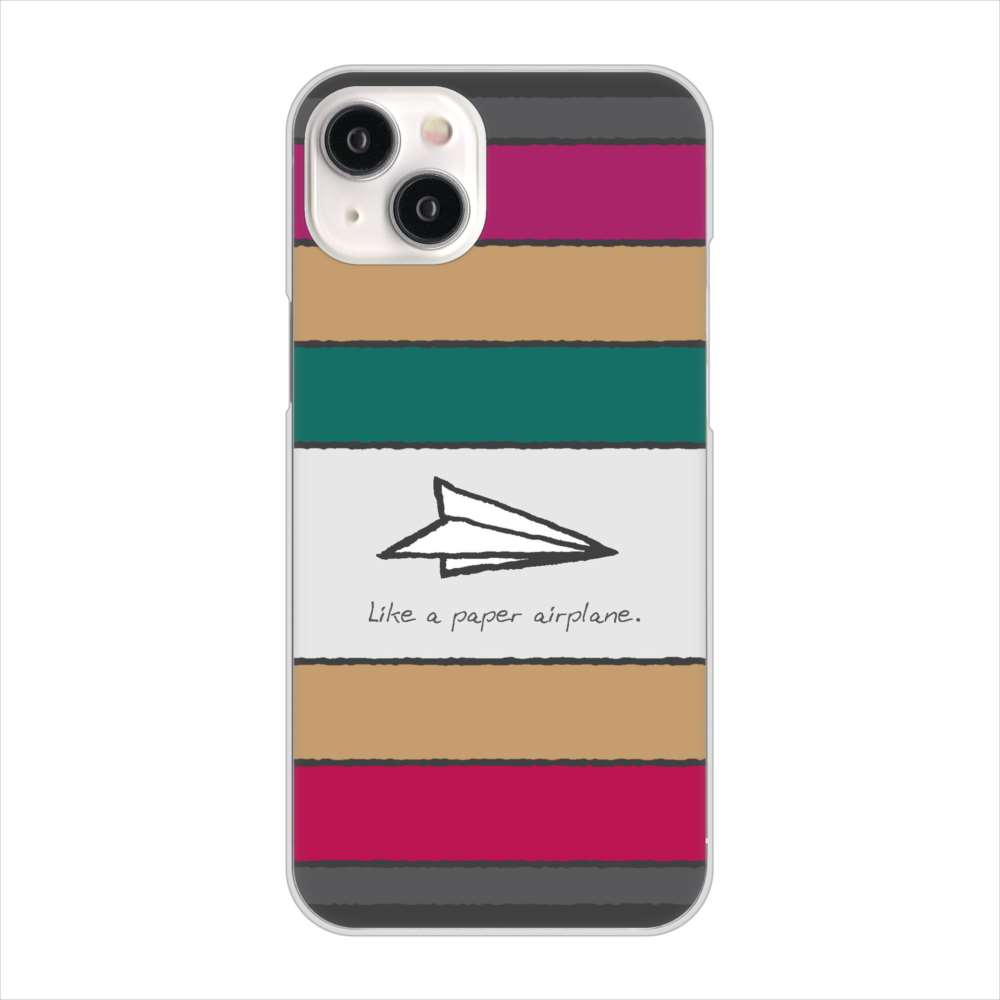 iPhone15 Plus 高画質仕上げ 背面印刷 ハードケース 【IA809 かみひこうき】