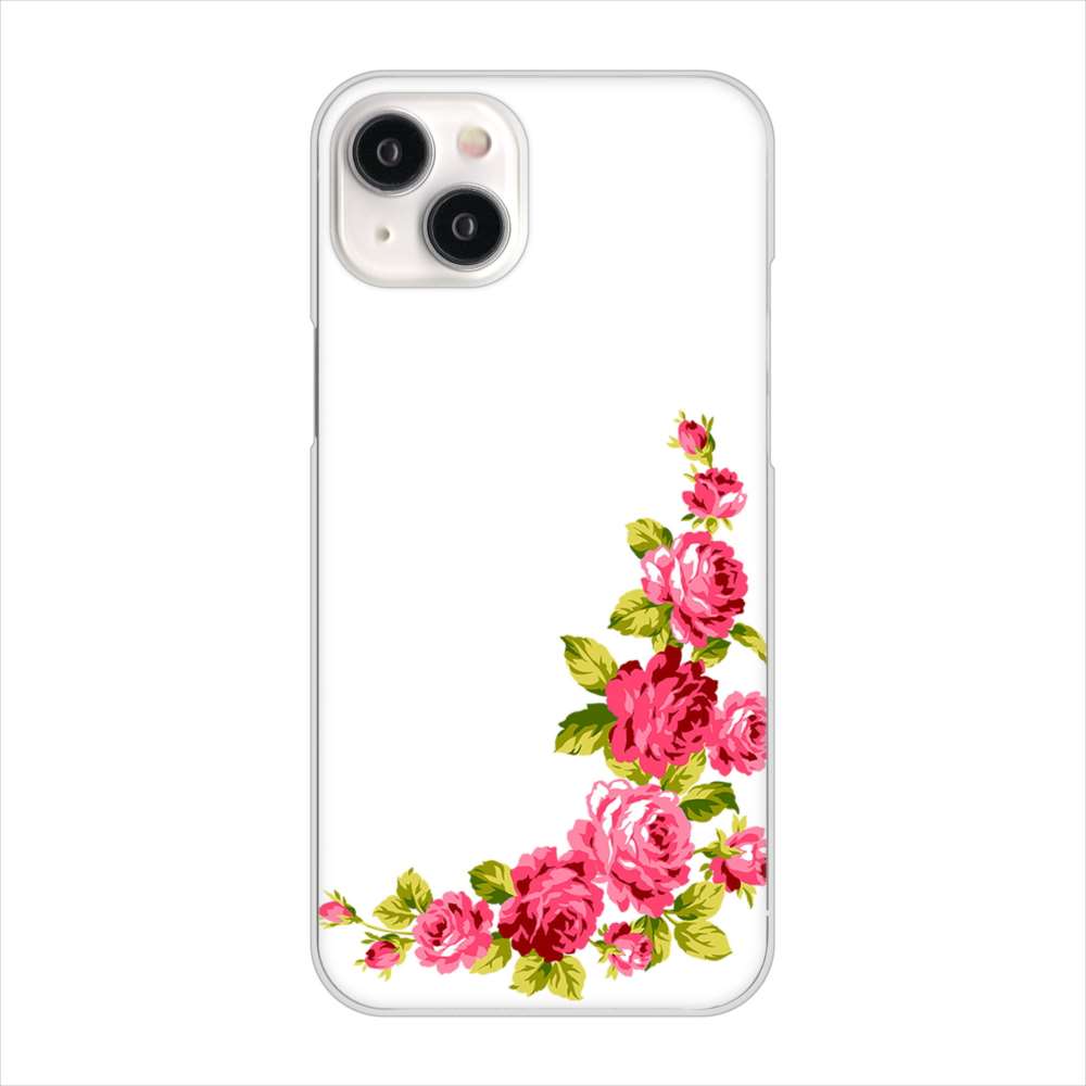 iPhone15 Plus 高画質仕上げ 背面印刷 ハードケースロマンチックなバラ