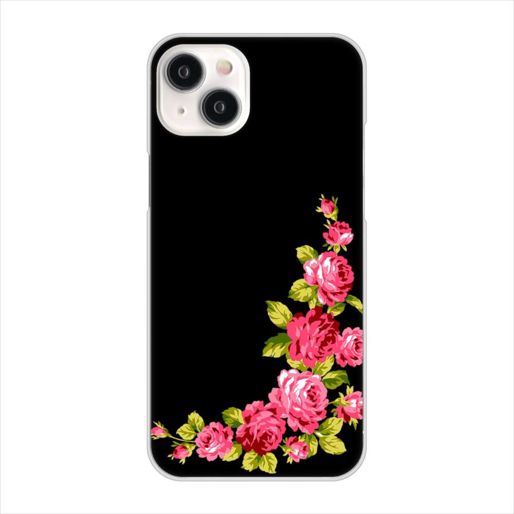 iPhone15 Plus 高画質仕上げ 背面印刷 ハードケースロマンチックなバラ