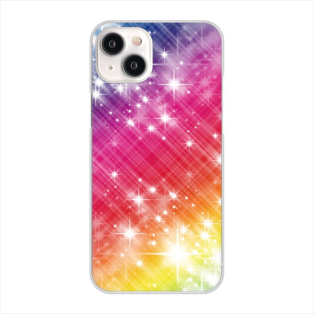 iPhone15 Plus 高画質仕上げ 背面印刷 ハードケース 【VA872 レインボーフレーム】