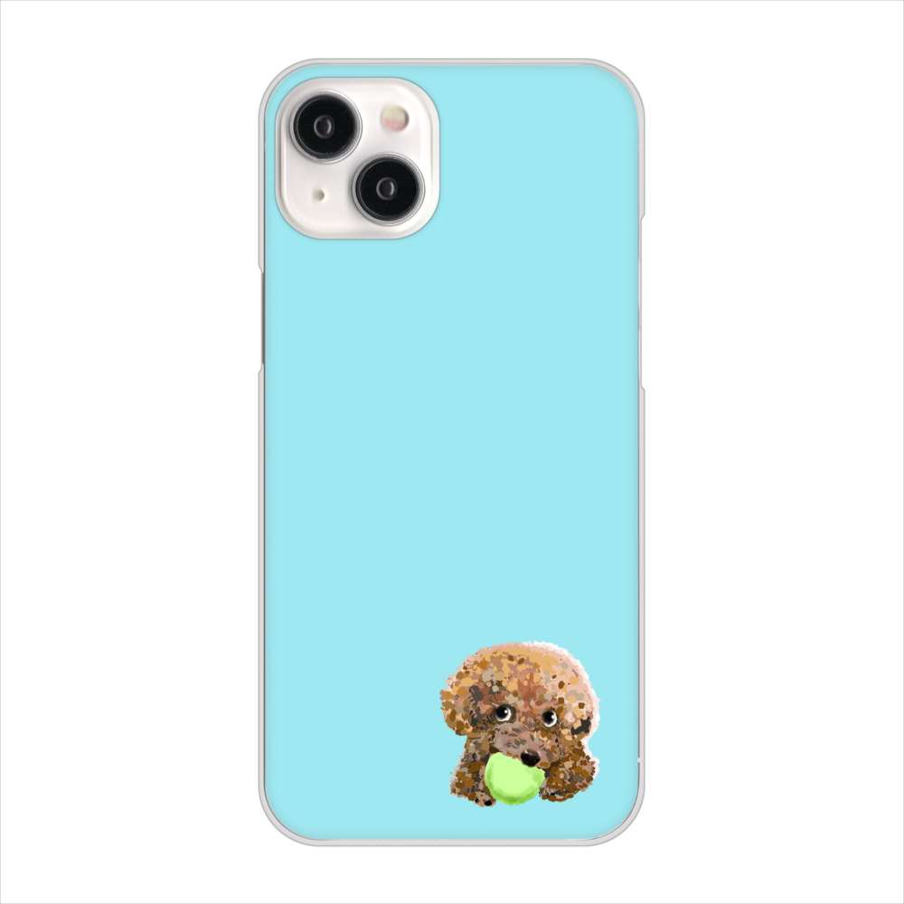 iPhone15 Plus 高画質仕上げ 背面印刷 ハードケーストイプードル&ボール