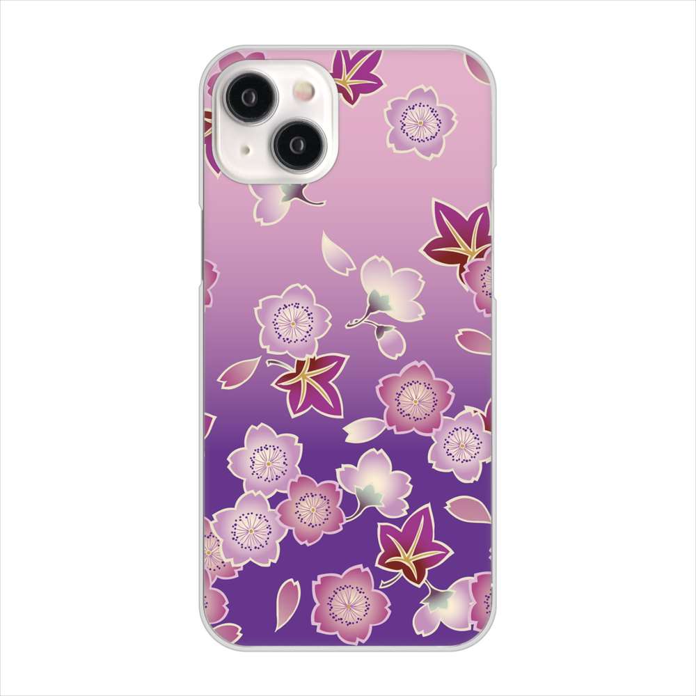 iPhone15 Plus 高画質仕上げ 背面印刷 ハードケース和花柄