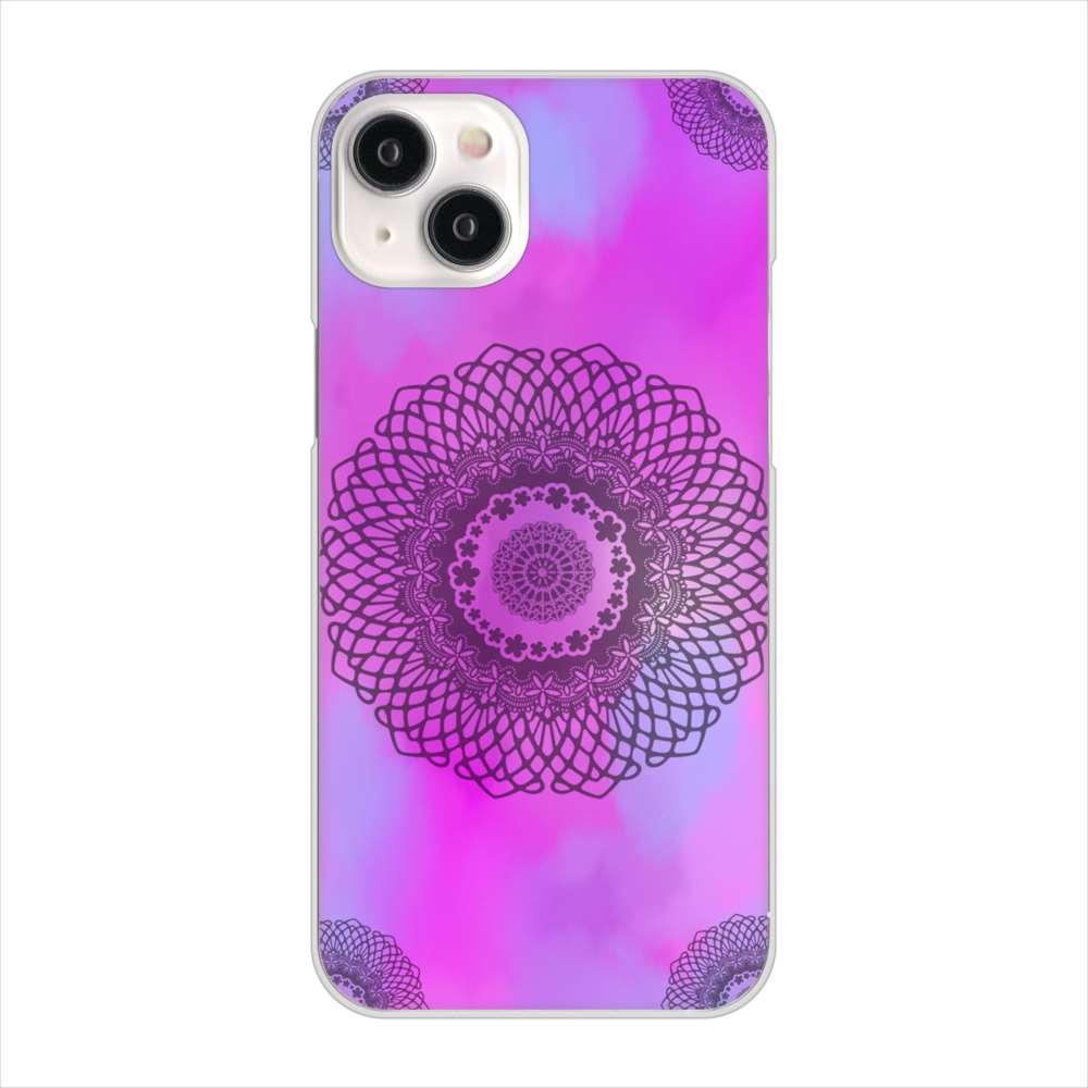 iPhone15 Plus 高画質仕上げ 背面印刷 ハードケース 【YJ344 レース】