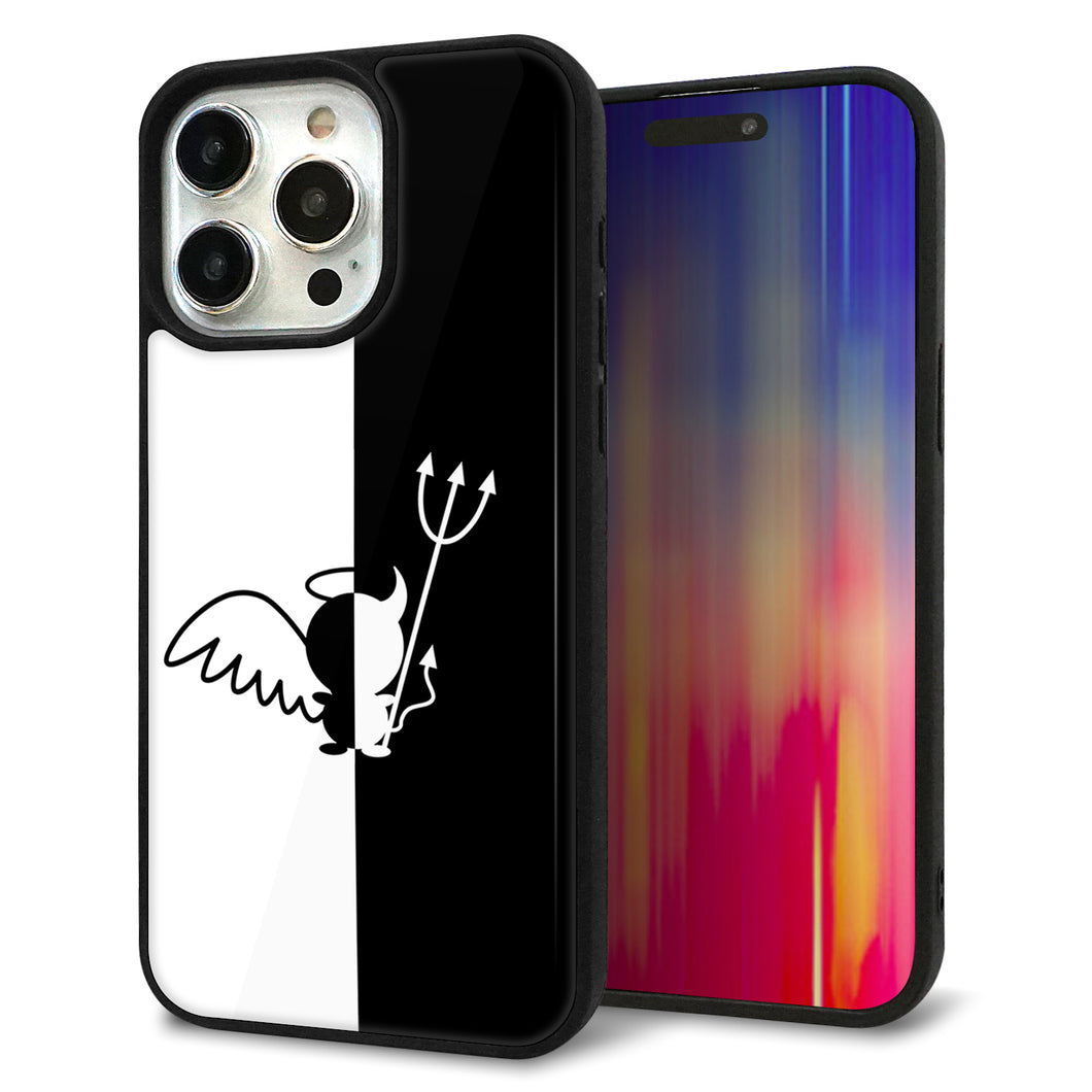 iPhone15 Pro Max 強化ガラス&TPUスマホケース ガラプリ【027 ハーフデビット】