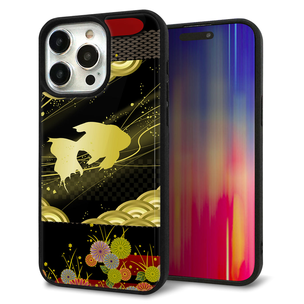 iPhone15 Pro Max 強化ガラス&TPUスマホケース ガラプリ【174 天の川の金魚】