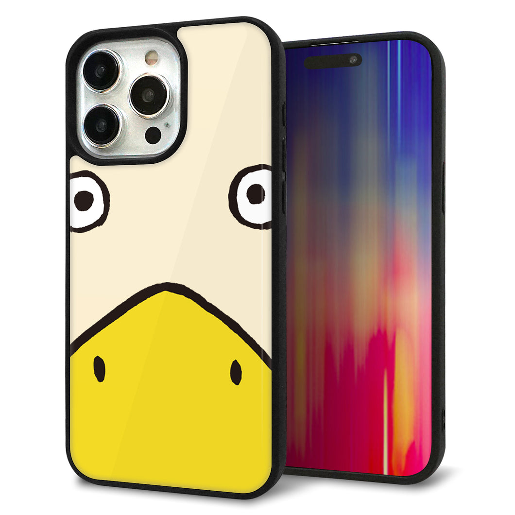 iPhone15 Pro Max 強化ガラス&TPUスマホケース ガラプリ【347 あひる】
