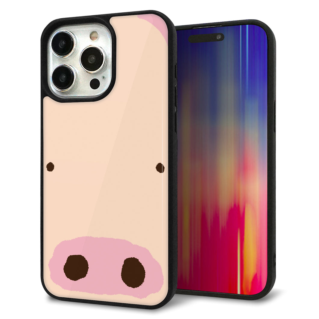 iPhone15 Pro Max 強化ガラス&TPUスマホケース ガラプリ【353 ぶた】