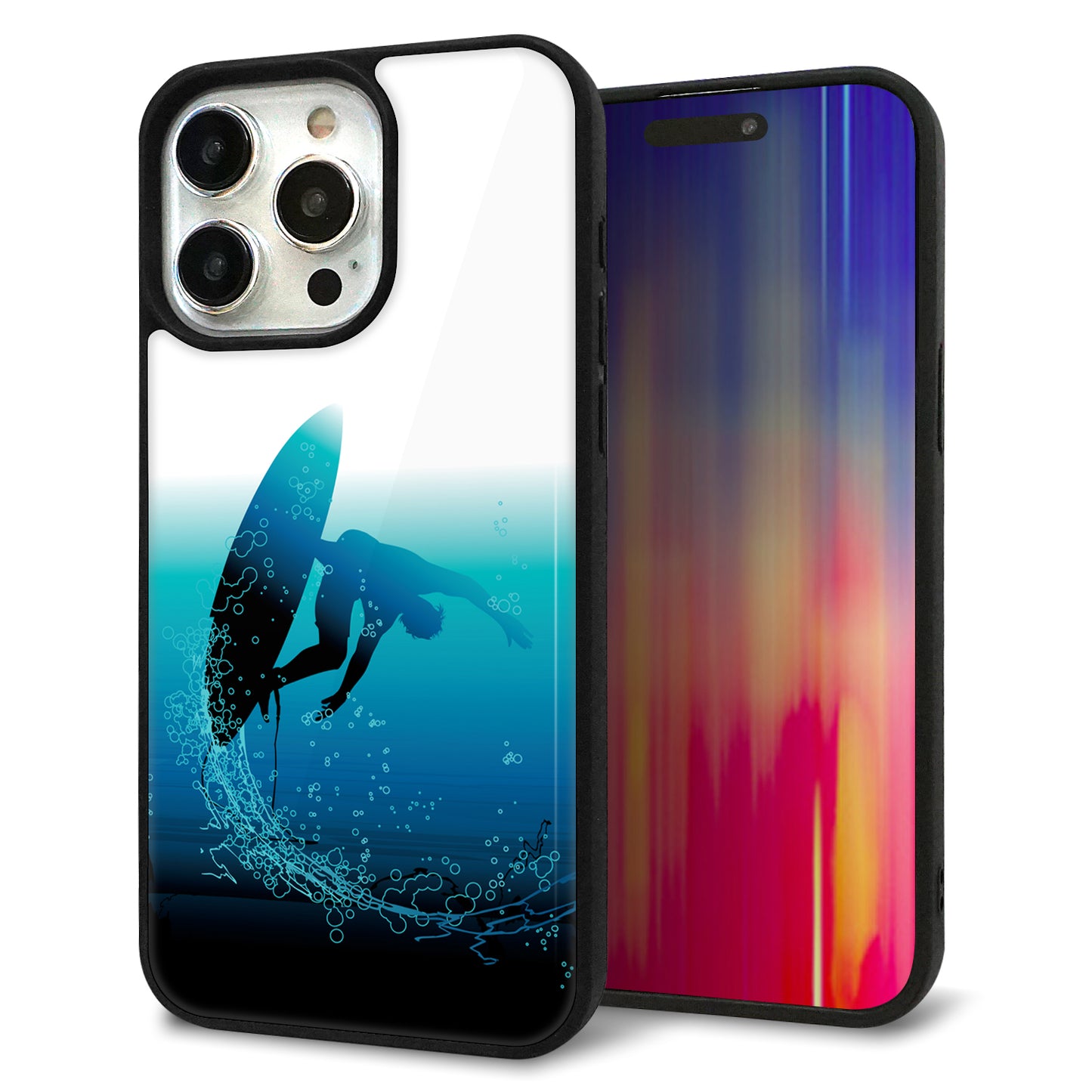 iPhone15 Pro Max 強化ガラス&TPUスマホケース ガラプリ【416 カットバック】