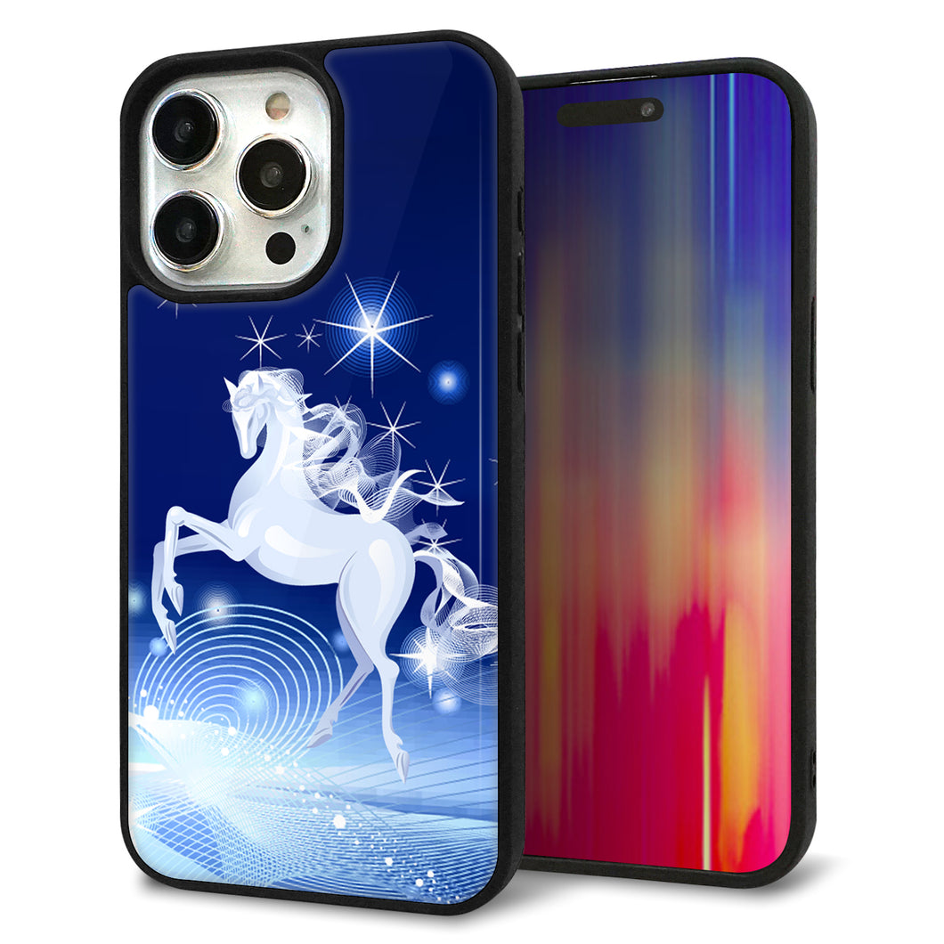 iPhone15 Pro Max 強化ガラス&TPUスマホケース ガラプリ【436 ペガサス】