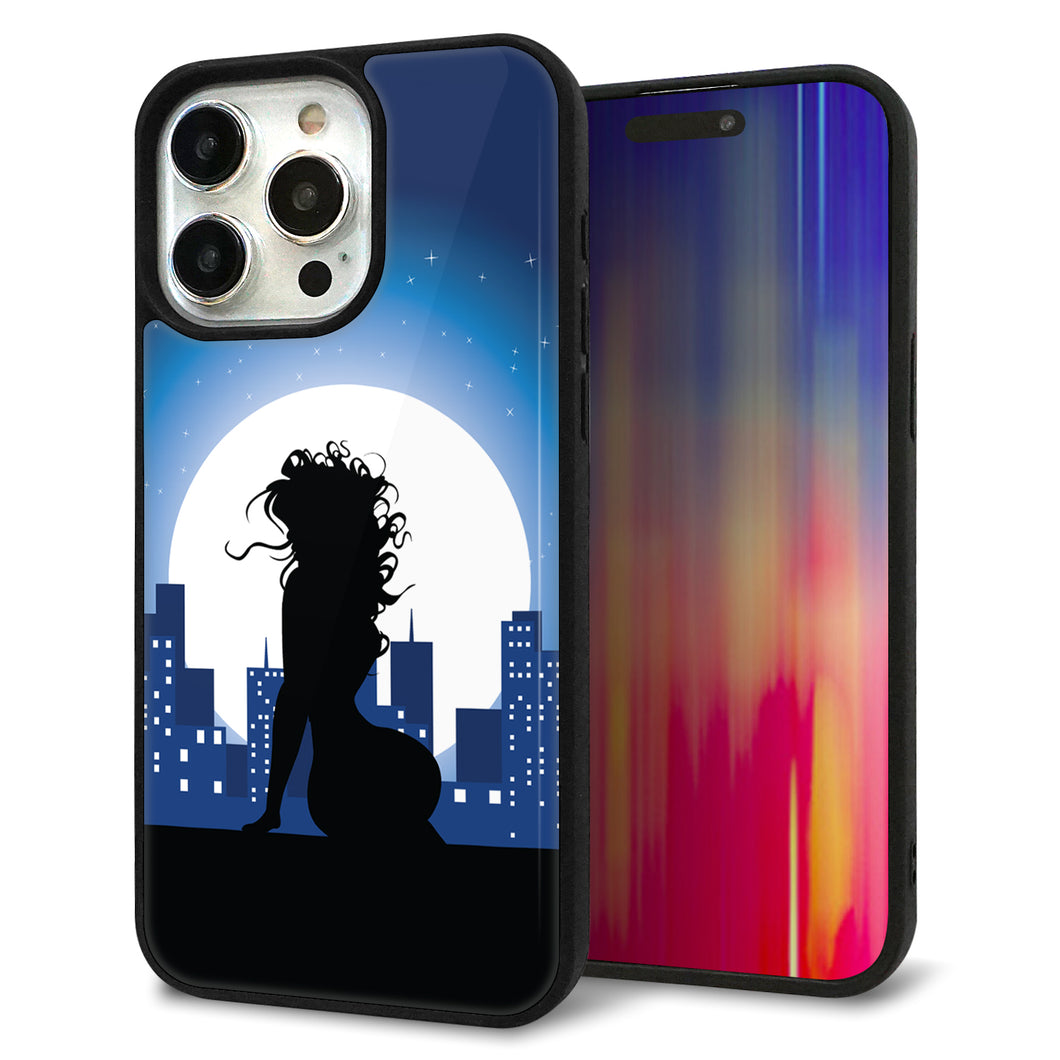 iPhone15 Pro Max 強化ガラス&TPUスマホケース ガラプリ【482 夜の窓辺】