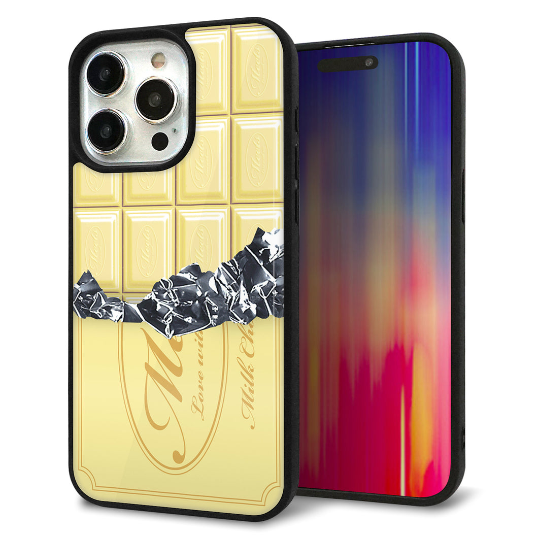 iPhone15 Pro Max 強化ガラス&TPUスマホケース ガラプリ【553 板チョコ?ホワイト】