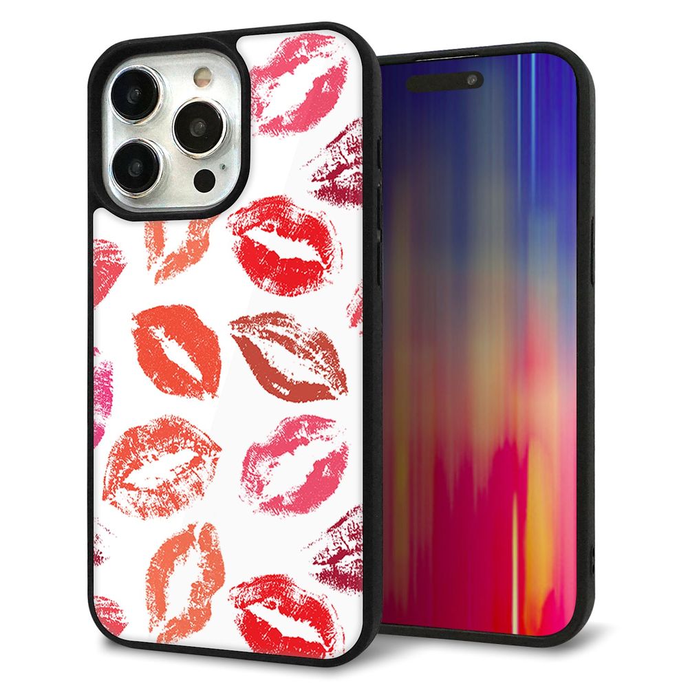 iPhone 15 Pro Max 強化ガラス&TPUスマホケース ガラプリ【734 キスkissキス】