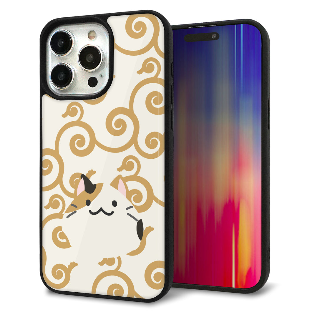 iPhone15 Pro Max 強化ガラス&TPUスマホケース ガラプリ【HA245 もちねこ ミケ】