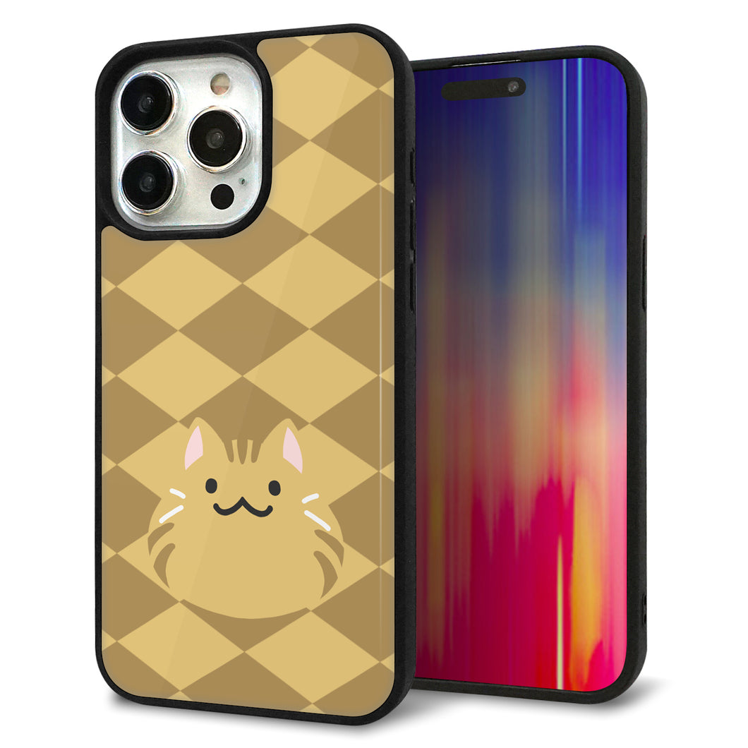 iPhone15 Pro Max 強化ガラス&TPUスマホケース ガラプリ【HA247 もちねこ 茶トラ】