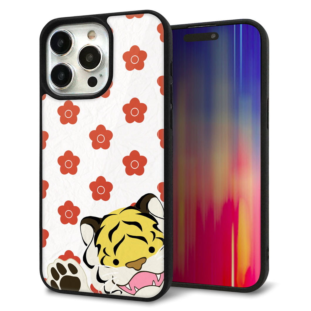 iPhone15 Pro Max 強化ガラス&TPUスマホケース ガラプリ【HA254 虎アップ】