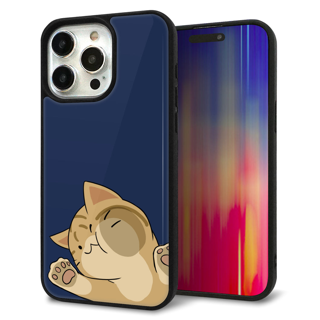 iPhone15 Pro Max 強化ガラス&TPUスマホケース ガラプリ【HA290 むぎゅっとトラ】