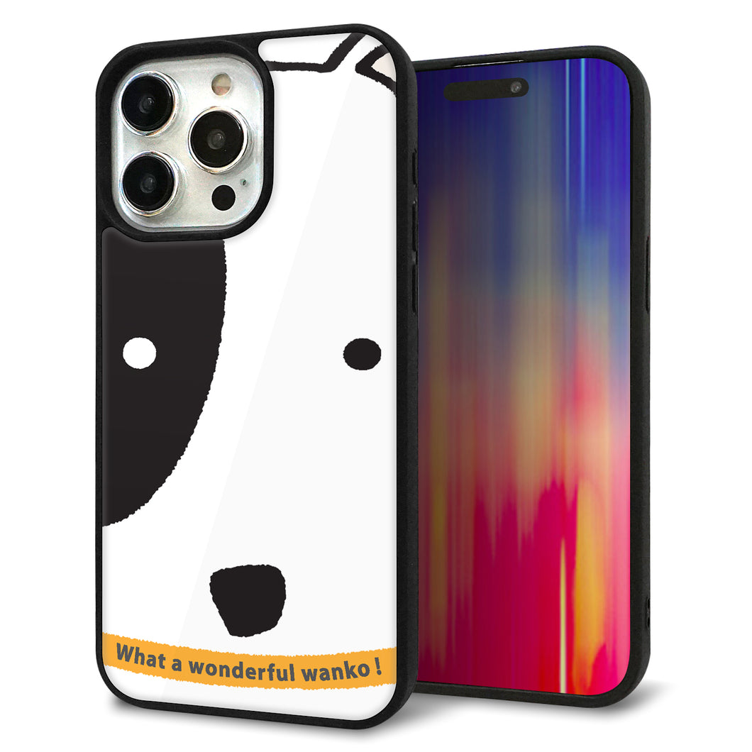 iPhone15 Pro Max 強化ガラス&TPUスマホケース ガラプリ【IA800 わんこ】