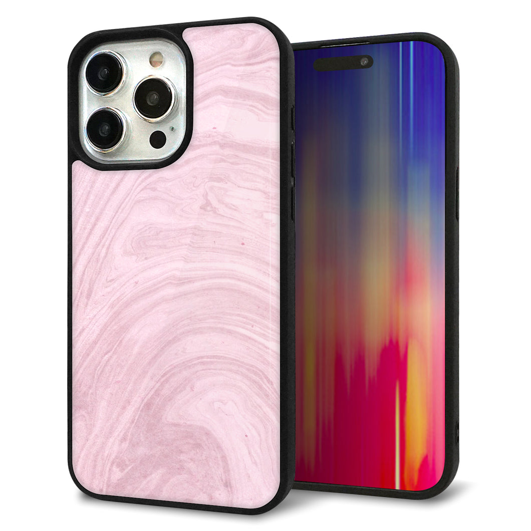 iPhone15 Pro Max 強化ガラス&TPUスマホケース ガラプリ【KM873 大理石ラベンダー】