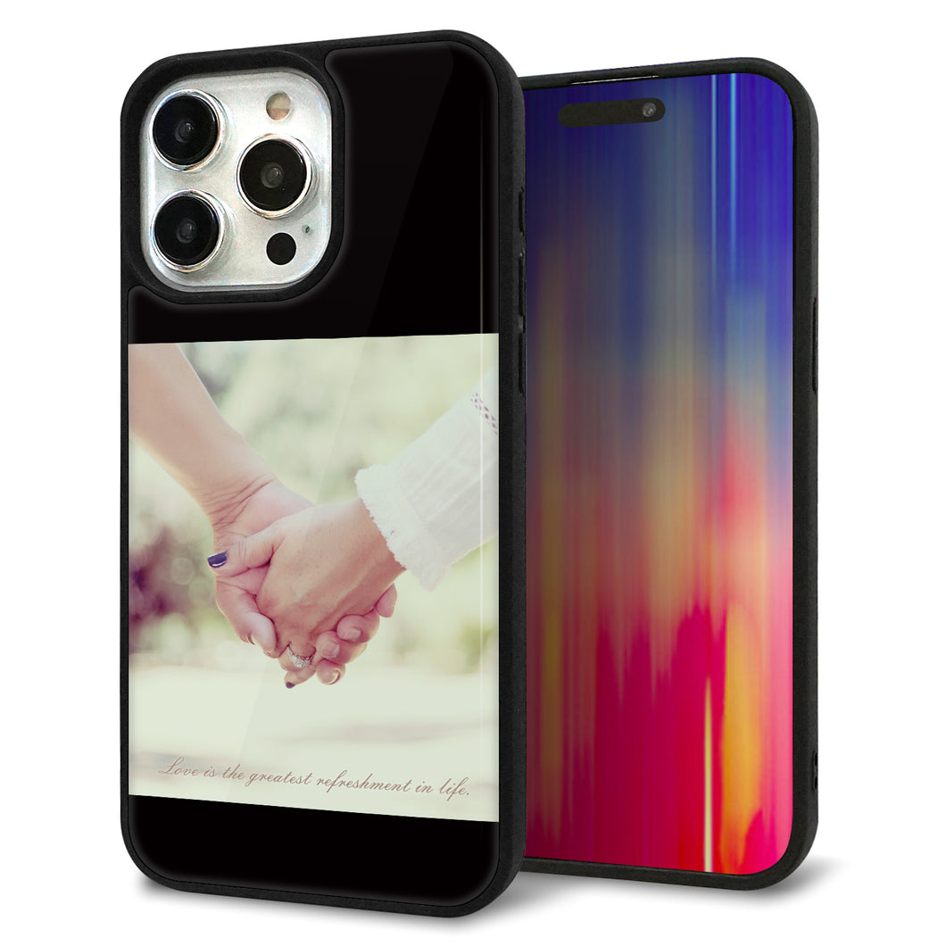 iPhone15 Pro Max 強化ガラス&TPUスマホケース ガラプリ【KM875 カップル】
