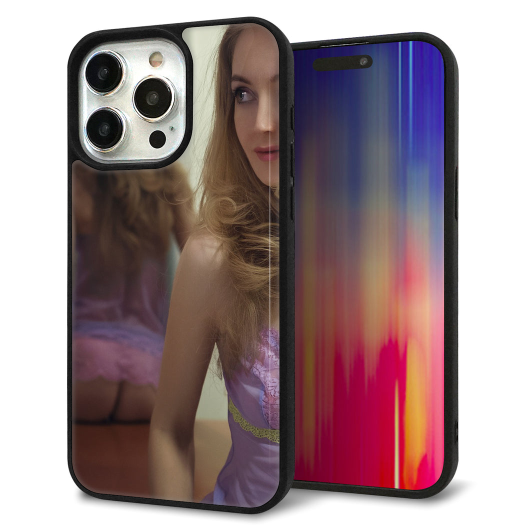 iPhone15 Pro Max 強化ガラス&TPUスマホケース ガラプリ【KM886 ミラー】