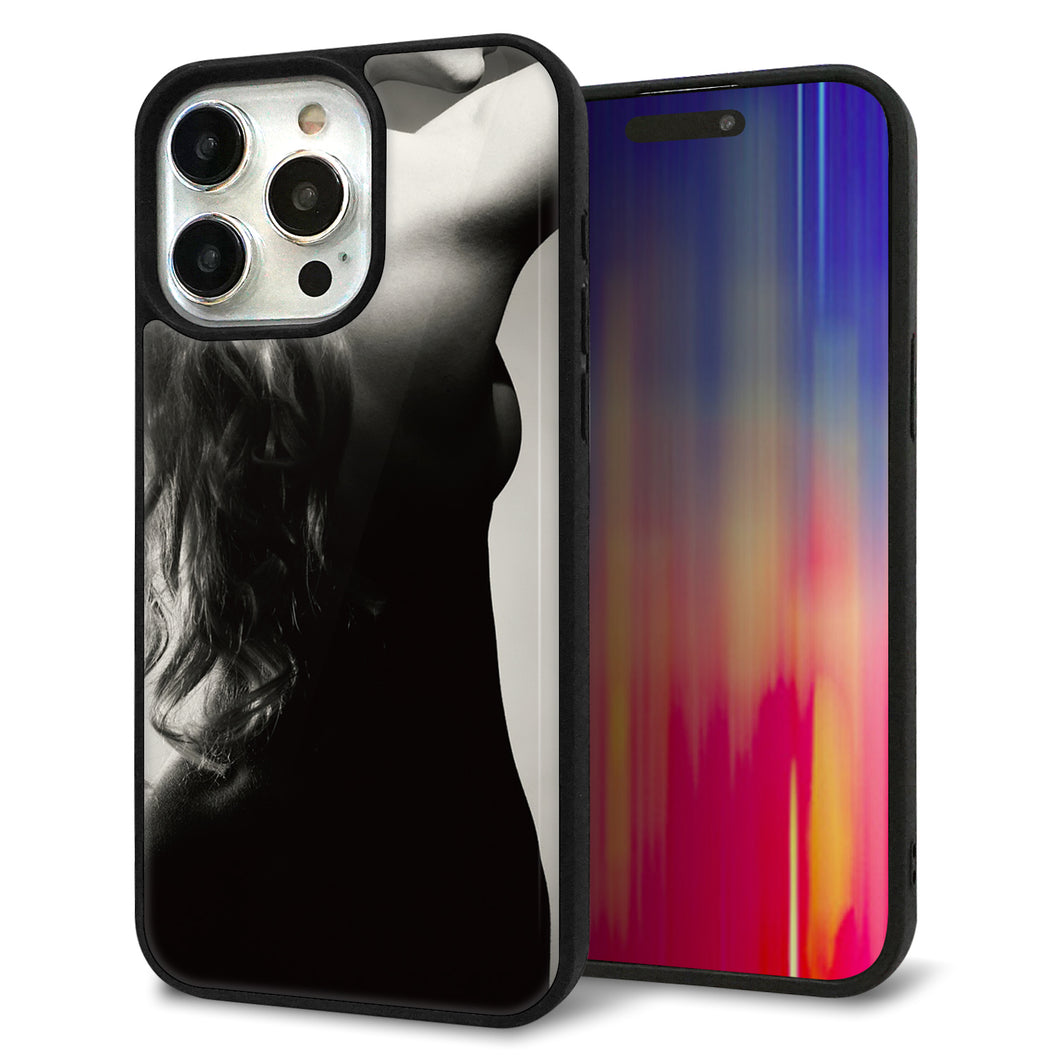 iPhone15 Pro Max 強化ガラス&TPUスマホケース ガラプリ【KM890 バックスタイル】