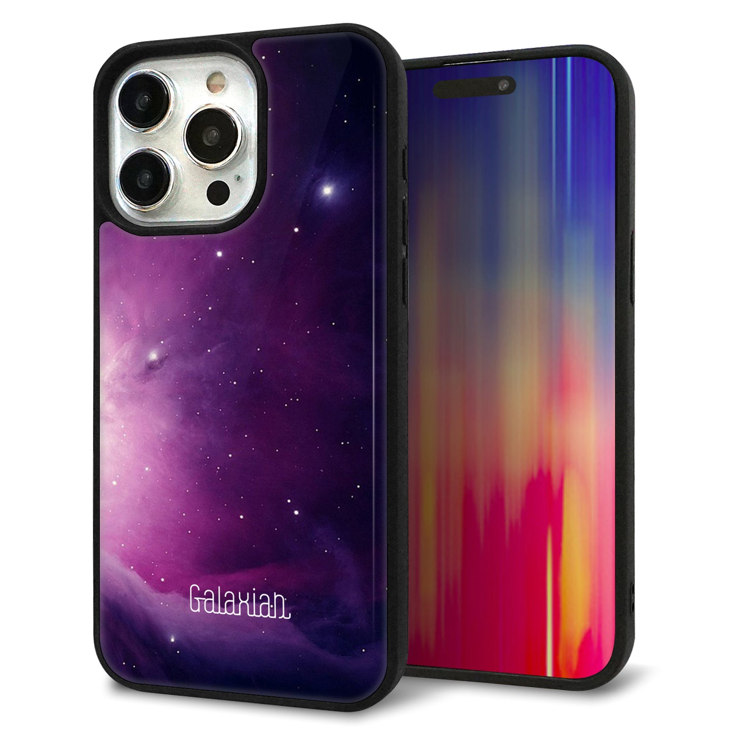 iPhone15 Pro Max 強化ガラス&TPUスマホケース ガラプリ【KM925 Galaxias Purple】