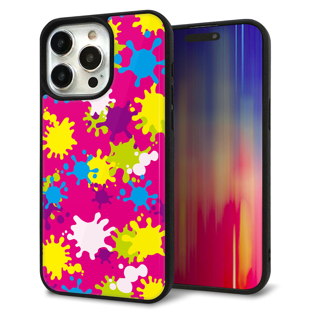iPhone15 Pro Max 強化ガラス&TPUスマホケース ガラプリ【MA876 ペイントピンク】