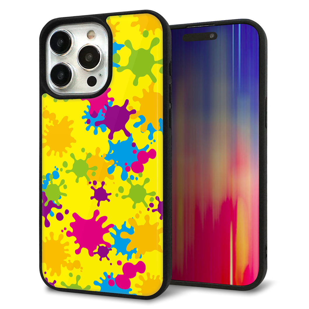 iPhone15 Pro Max 強化ガラス&TPUスマホケース ガラプリ【MA879 ペイントイエロー】
