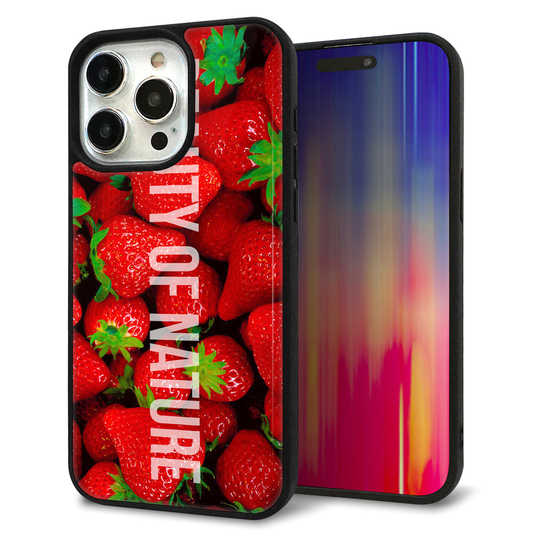 iPhone15 Pro Max 強化ガラス&TPUスマホケース ガラプリ【MA881 ストロベリー】