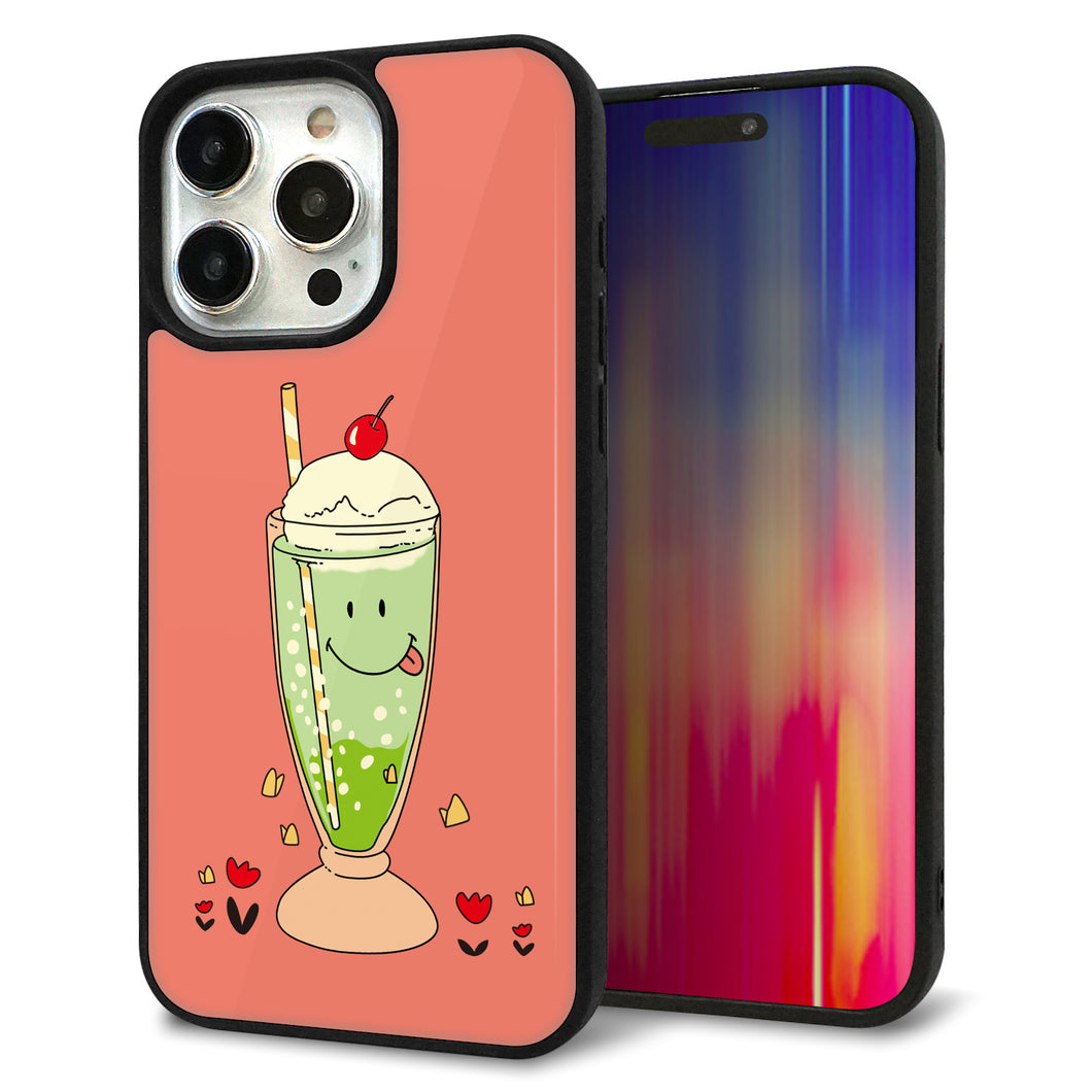 iPhone15 Pro Max 強化ガラス&TPUスマホケース ガラプリ【MA900 クリームソーダ】