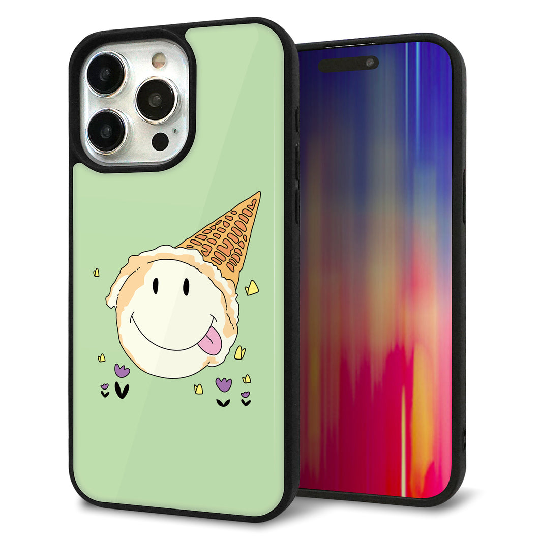 iPhone15 Pro Max 強化ガラス&TPUスマホケース ガラプリ【MA902 アイスクリーム】