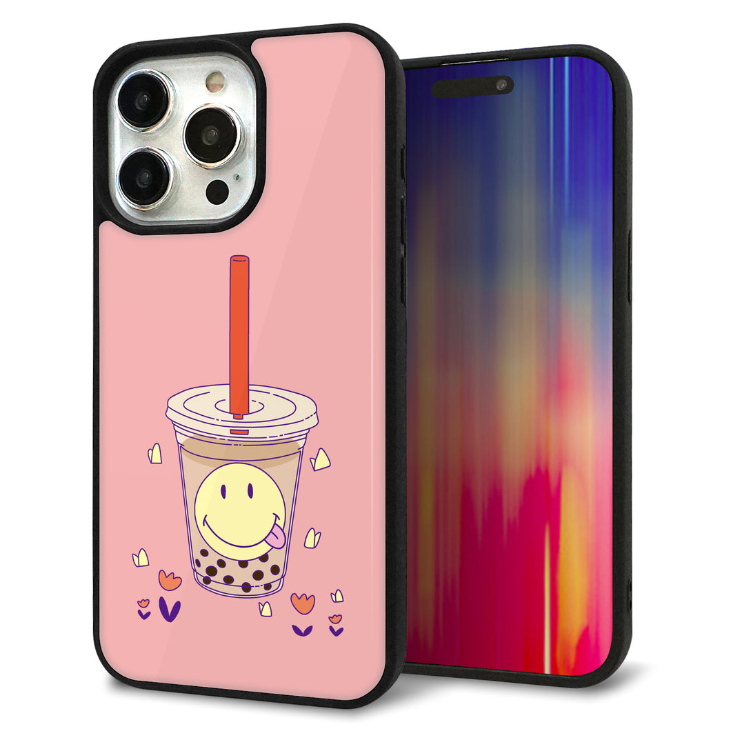 iPhone15 Pro Max 強化ガラス&TPUスマホケース ガラプリ【MA903 タピオカ】