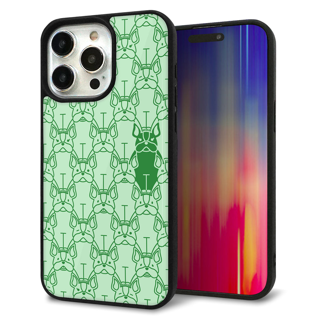 iPhone15 Pro Max 強化ガラス&TPUスマホケース ガラプリ【MA916 パターン ドッグ】
