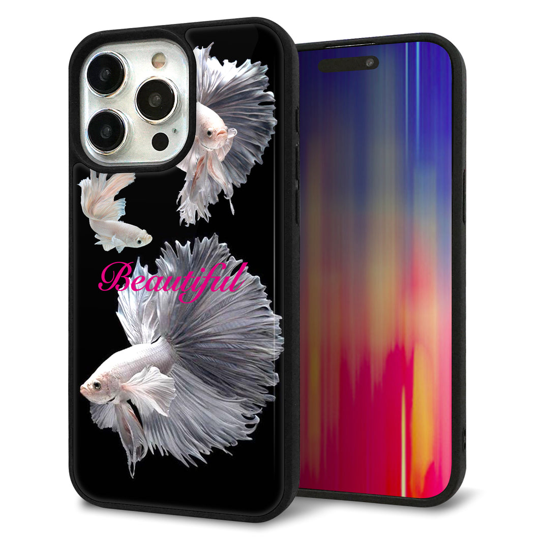 iPhone15 Pro Max 強化ガラス&TPUスマホケース ガラプリ【MA957 金魚 B】