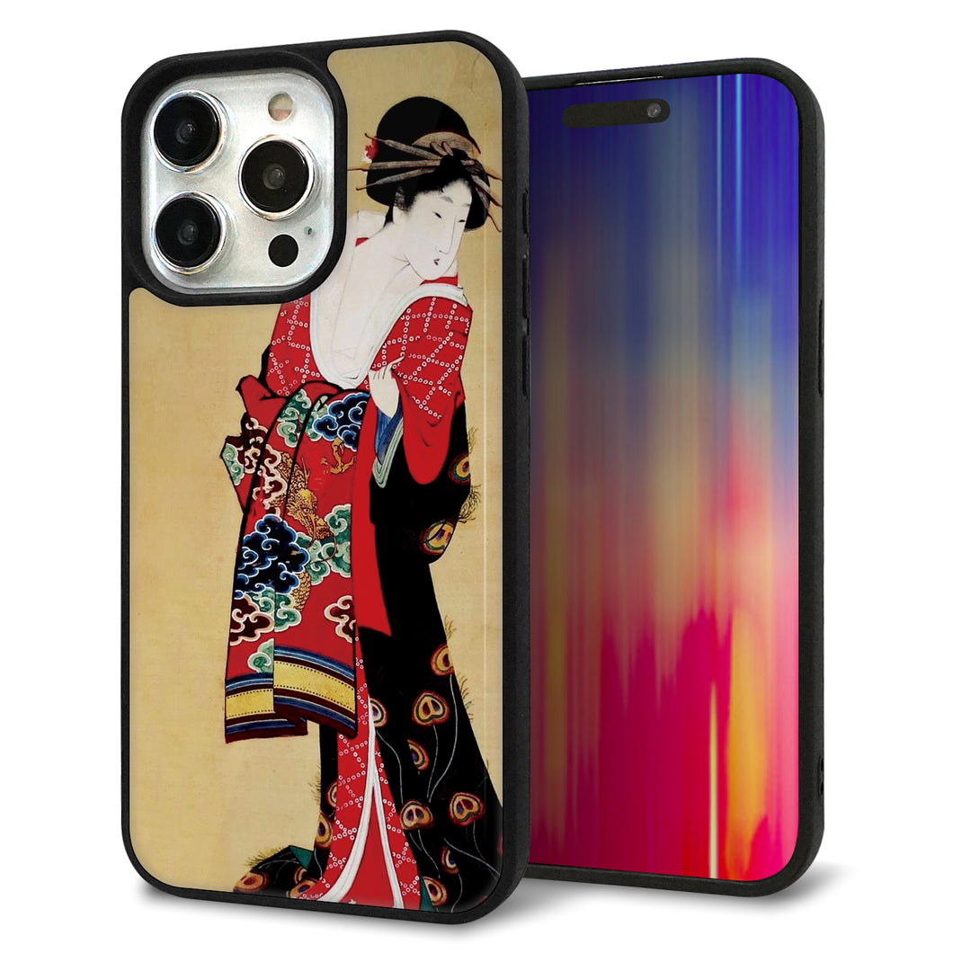 iPhone15 Pro Max 強化ガラス&TPUスマホケース ガラプリ【MA965 花魁 A】